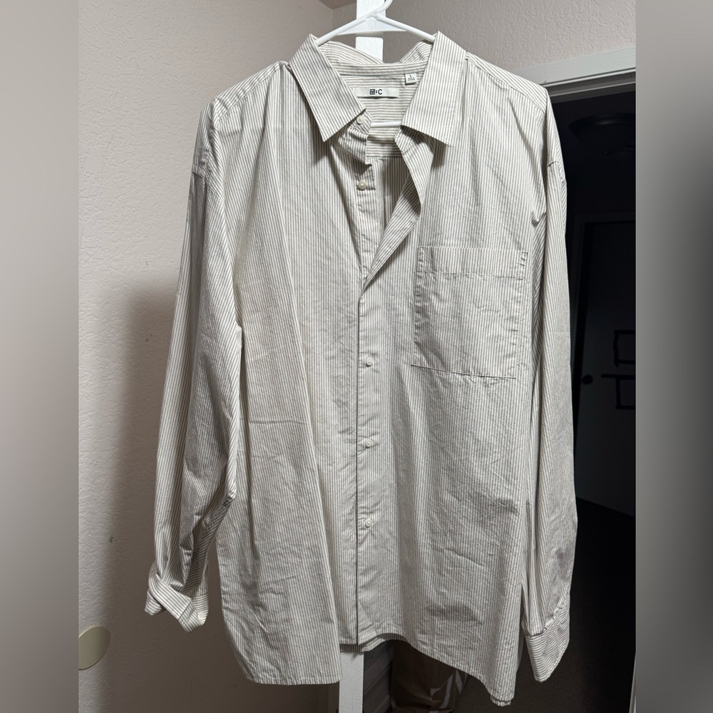 Uniqlo Navy Striped Shirt